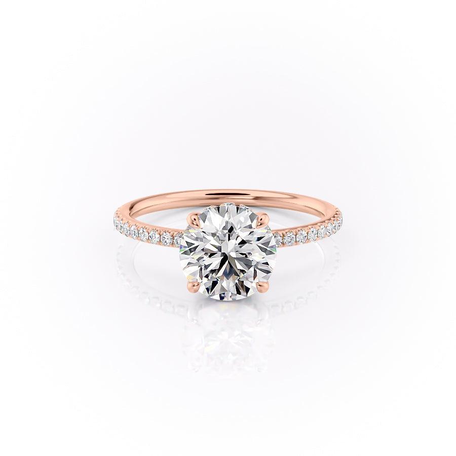 The Pave Sandra Set With A 2 Carat Round Lab Diamond