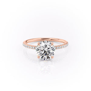 The Pave Sandra Set With A 1.5 Carat Round Lab Diamond