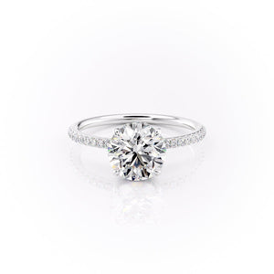 The Pave Sandra Set With A 4 Carat Round Moissanite