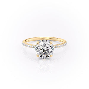 The Pave Sandra Set With A 2.5 Carat Round Lab Diamond