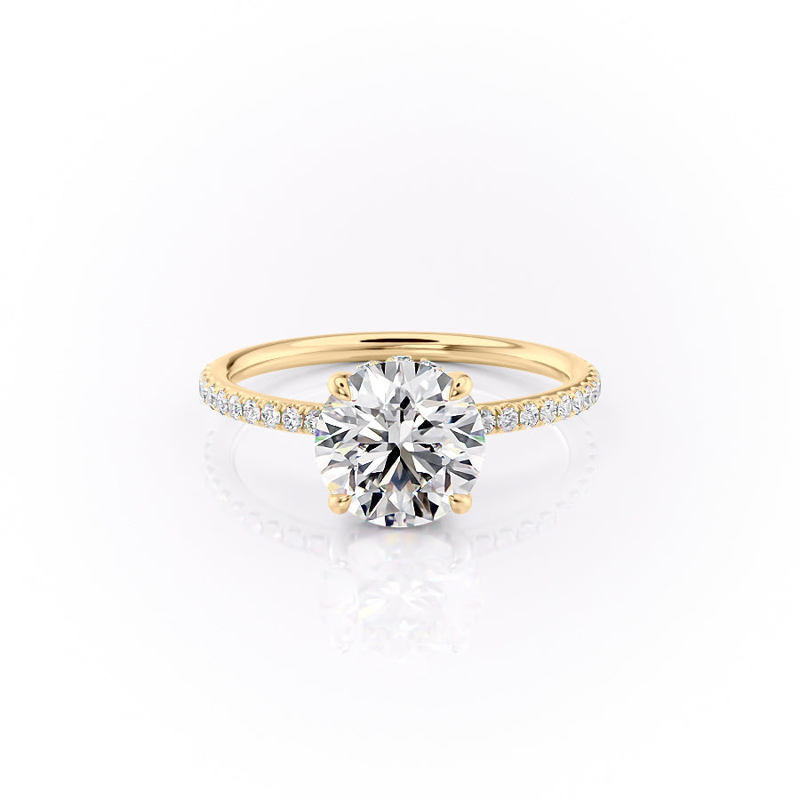 The Pave Sandra Set With A 5 Carat Round Moissanite