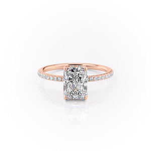 The Pave Sandra Set With A 2 Carat Radiant Moissanite