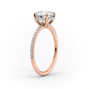The Pave Sandra Set With A 1.5 Carat Radiant Lab Diamond