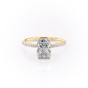 The Pave Sandra Set With A 2 Carat Radiant Lab Diamond