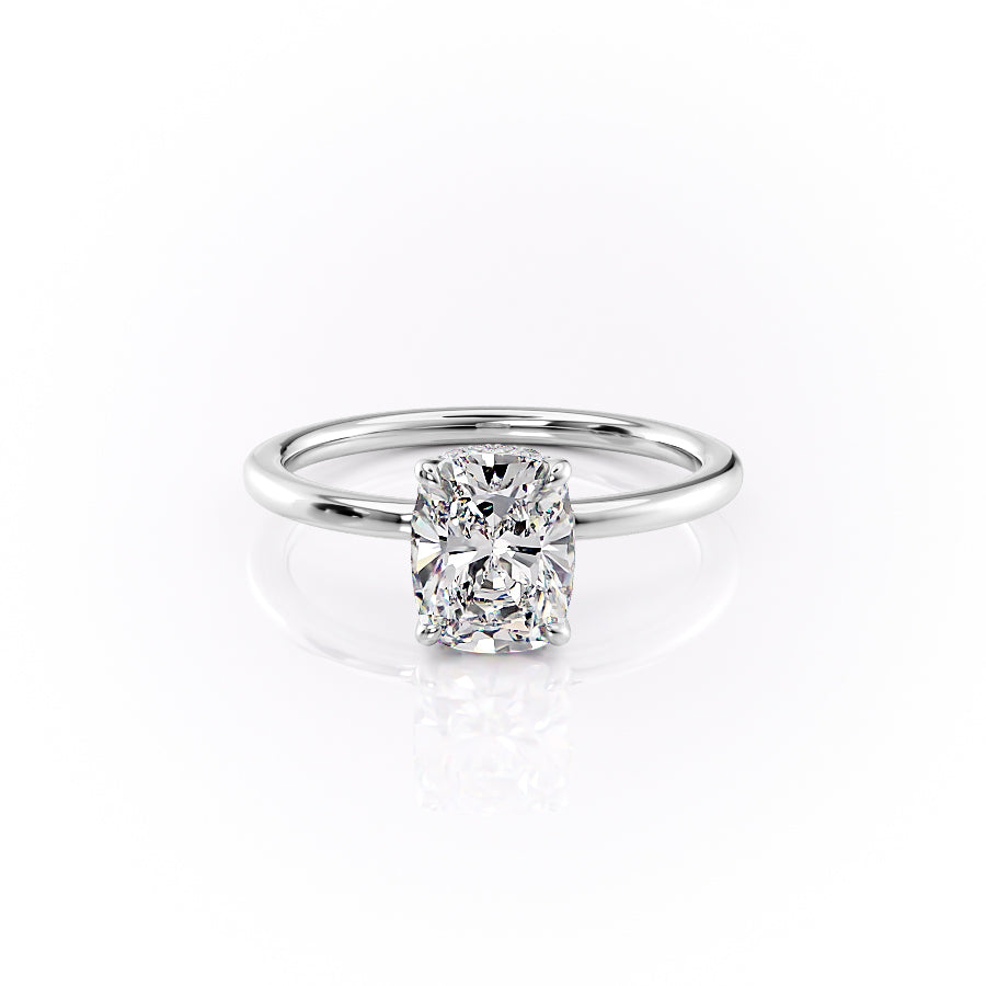 The Margot Set With A 2 Carat Elongated Cushion Moissanite