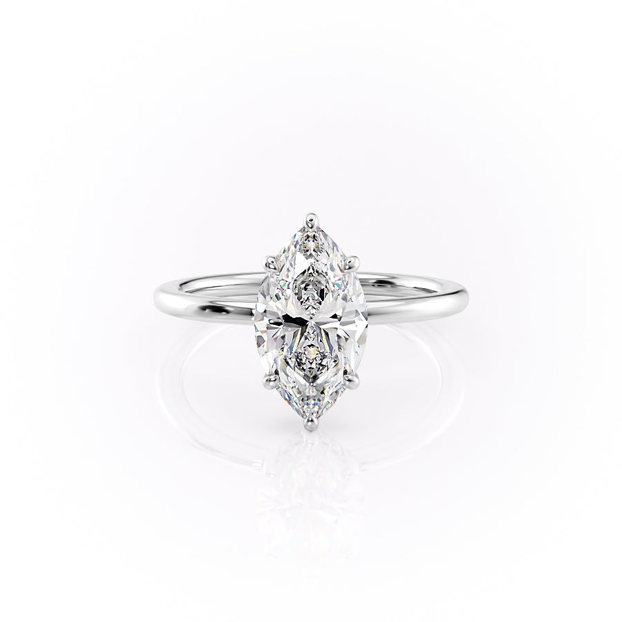The Margot Set With A 2.5 Carat Marquise Lab Diamond