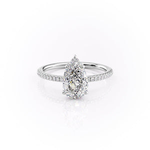The Pave Margot Set With A 4 Carat Pear Moissanite