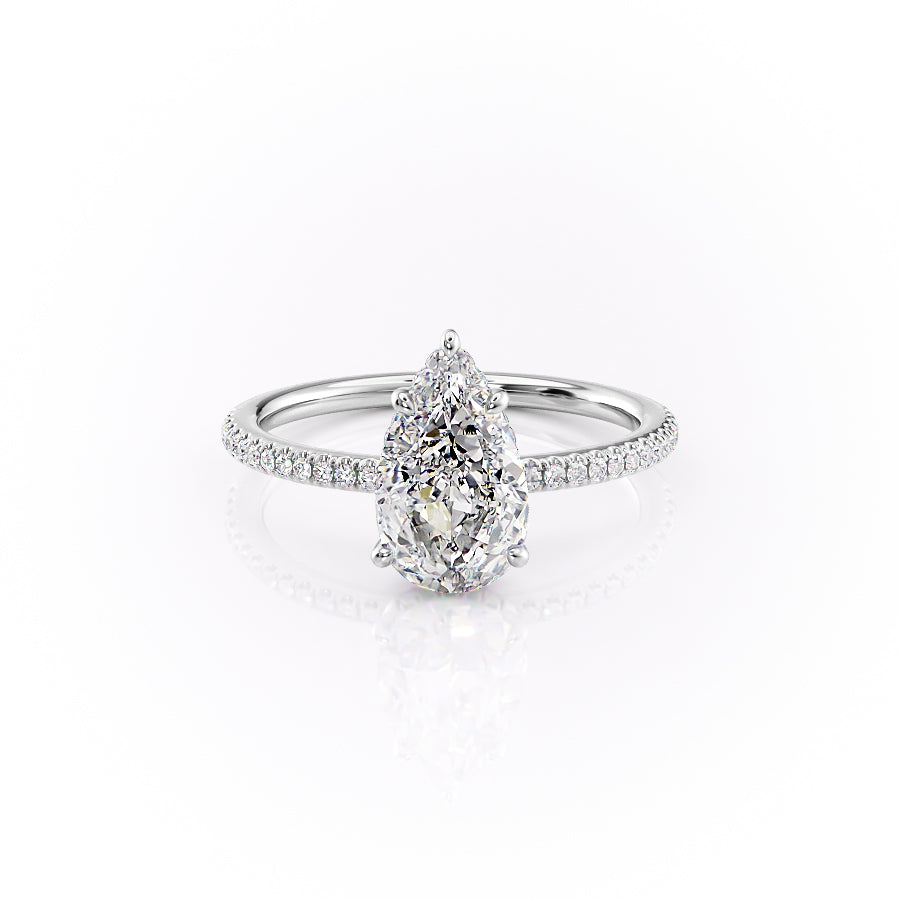 The Pave Margot Set With A 4 Carat Pear Moissanite