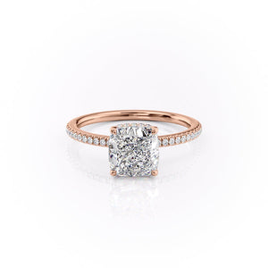 The Pave Margot Set With A 5 Carat Cushion Moissanite