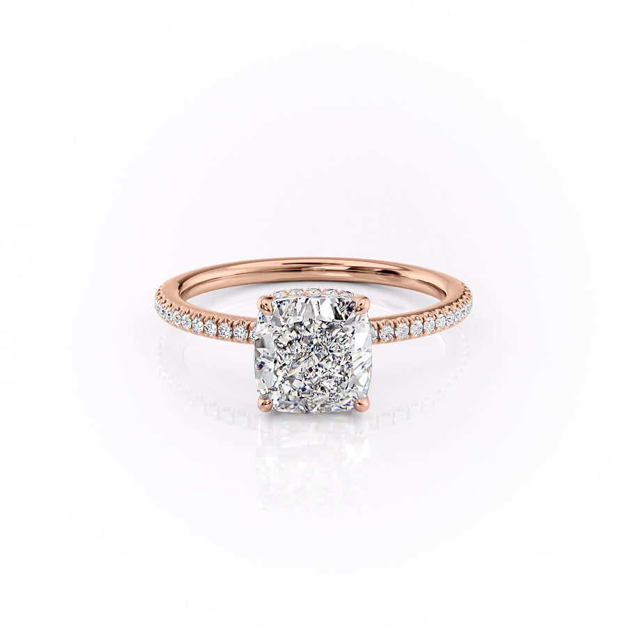 The Pave Margot Set With A 2 Carat Cushion Moissanite