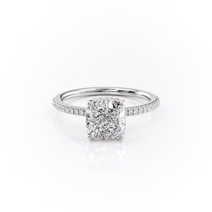 The Pave Margot Set With A 3 Carat Cushion Moissanite