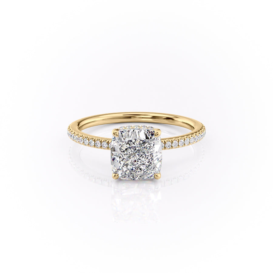 The Pave Margot Set With A 4 Carat Cushion Moissanite