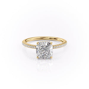 The Pave Margot Set With A 2 Carat Cushion Lab Diamond