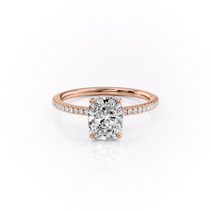 The Pave Margot Set With A 2 Carat Elongated Cushion Lab Diamond