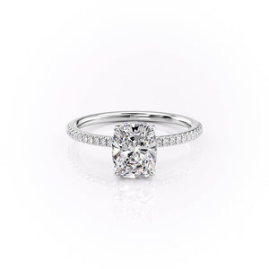 The Pave Margot Set With A 2 Carat Elongated Cushion Lab Diamond