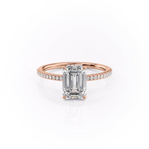 The Pave Margot Set With A 1.5 Carat Emerald Lab Diamond