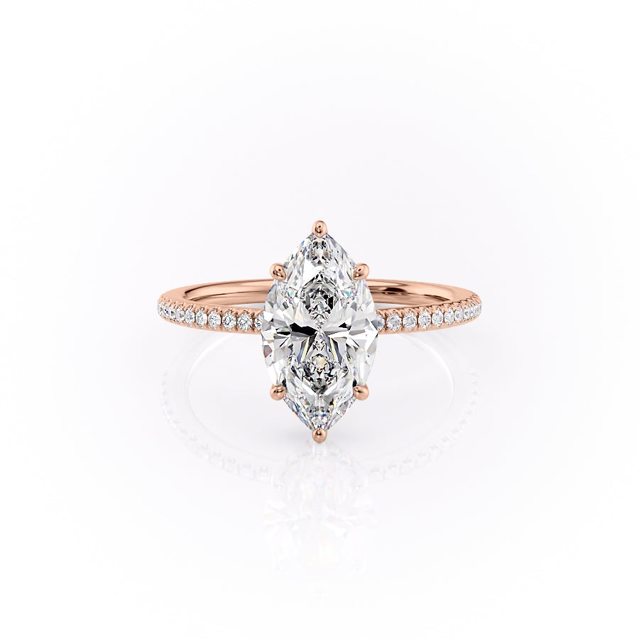 The Pave Margot Set With A 3 Carat Marquise Lab Diamond