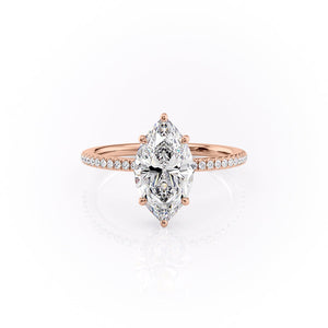The Pave Margot Set With A 4 Carat Marquise Moissanite