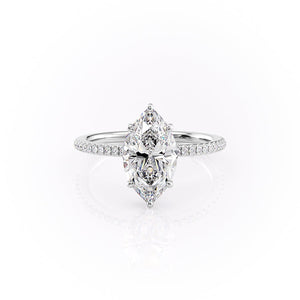 The Pave Margot Set With A 3 Carat Marquise Moissanite