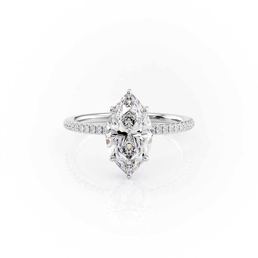 The Pave Margot Set With A 4 Carat Marquise Moissanite