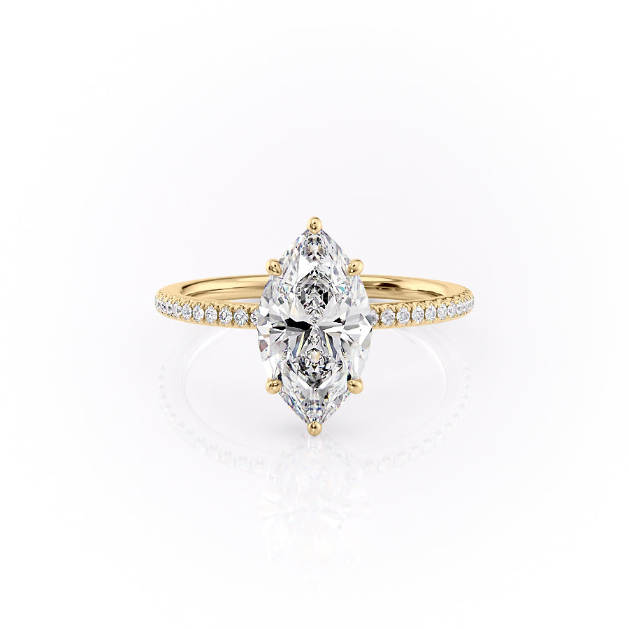 The Pave Margot Set With A 3 Carat Marquise Lab Diamond