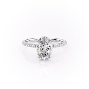 The Pave Margot Set With A 2 Carat Oval Moissanite