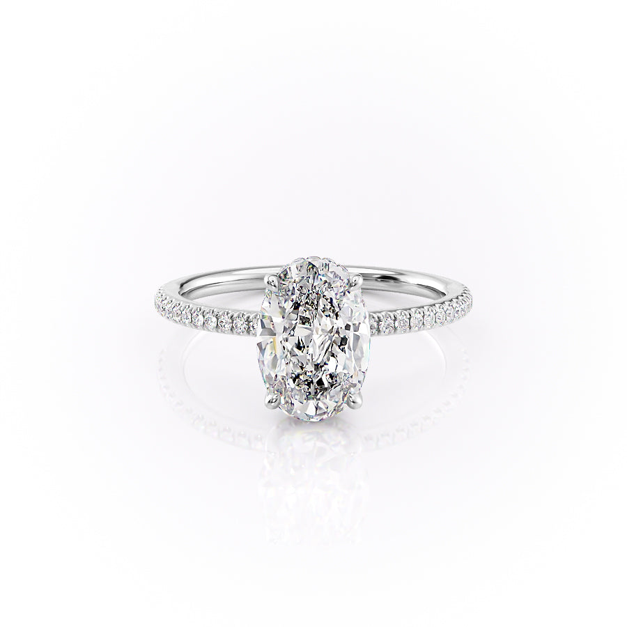 The Pave Margot Set With A 2 Carat Oval Lab Diamond