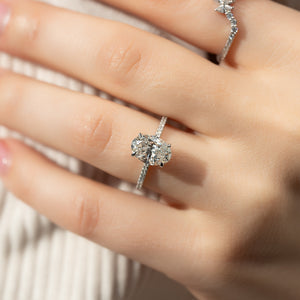 The Pave Margot Set With A 3 Carat Oval Lab Diamond