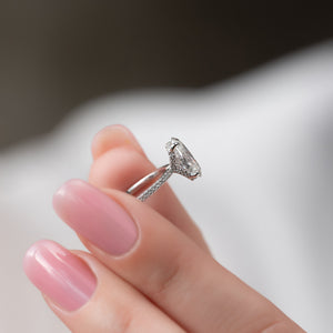 The Pave Margot Set With A 3 Carat Oval Lab Diamond