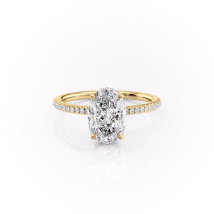 The Pave Margot Set With A 1 Carat Oval Moissanite