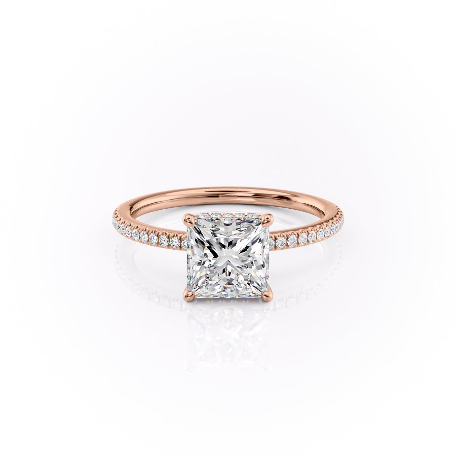 The Pave Margot Set With A 1 Carat Princess Moissanite