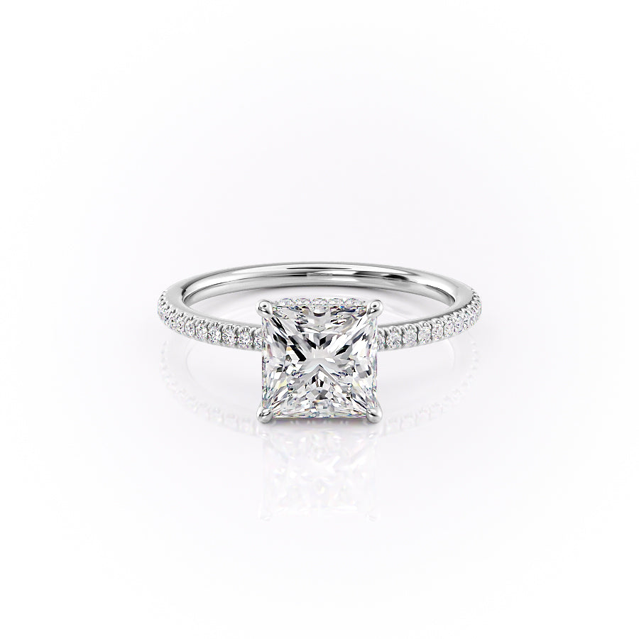 The Pave Margot Set With A 2 Carat Princess Moissanite