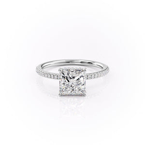 The Pave Margot Set With A 1 Carat Princess Lab Diamond