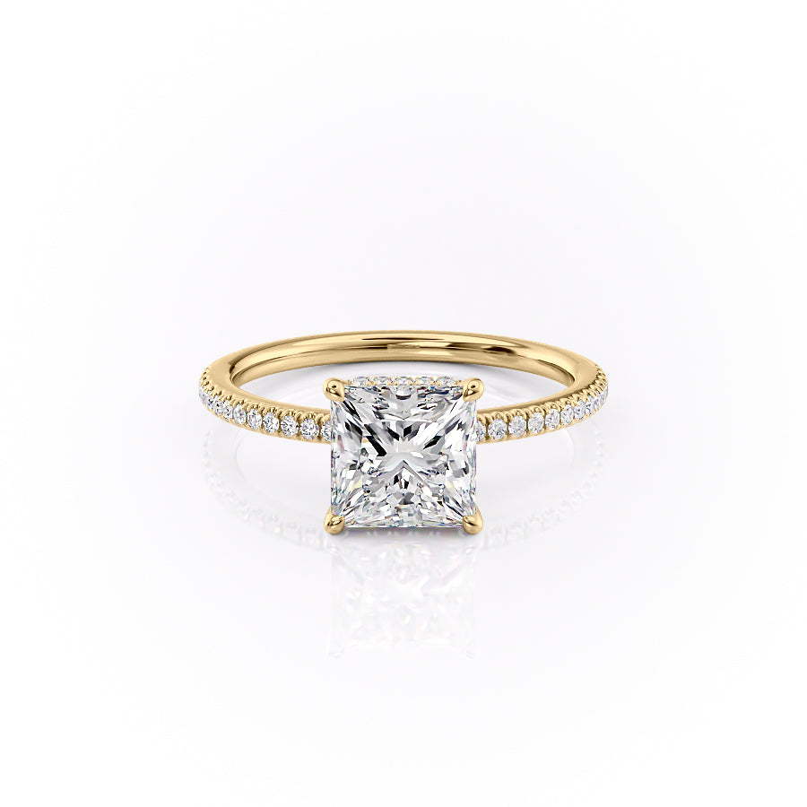 The Pave Margot Set With A 2.5 Carat Princess Lab Diamond