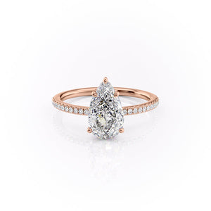 The Pave Margot Set With A 2.5 Carat Pear Lab Diamond
