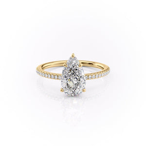 The Pave Margot Set With A 2 Carat Pear Moissanite