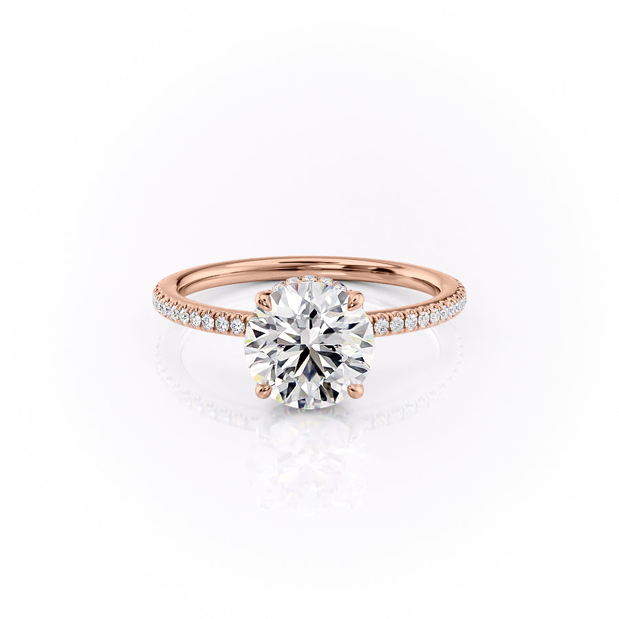 The Pave Margot Set With A 2.5 Carat Round Lab Diamond