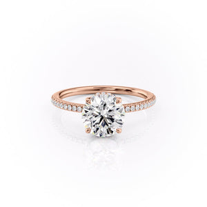 The Pave Margot Set With A 3 Carat Round Moissanite