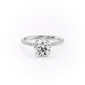 The Pave Margot Set With A 3 Carat Round Moissanite
