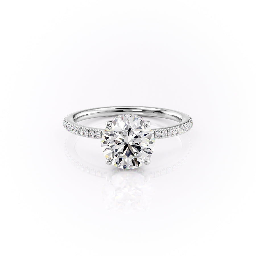The Pave Margot Set With A 3 Carat Round Lab Diamond