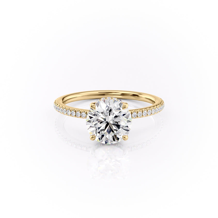 The Pave Margot Set With A 2.5 Carat Round Lab Diamond