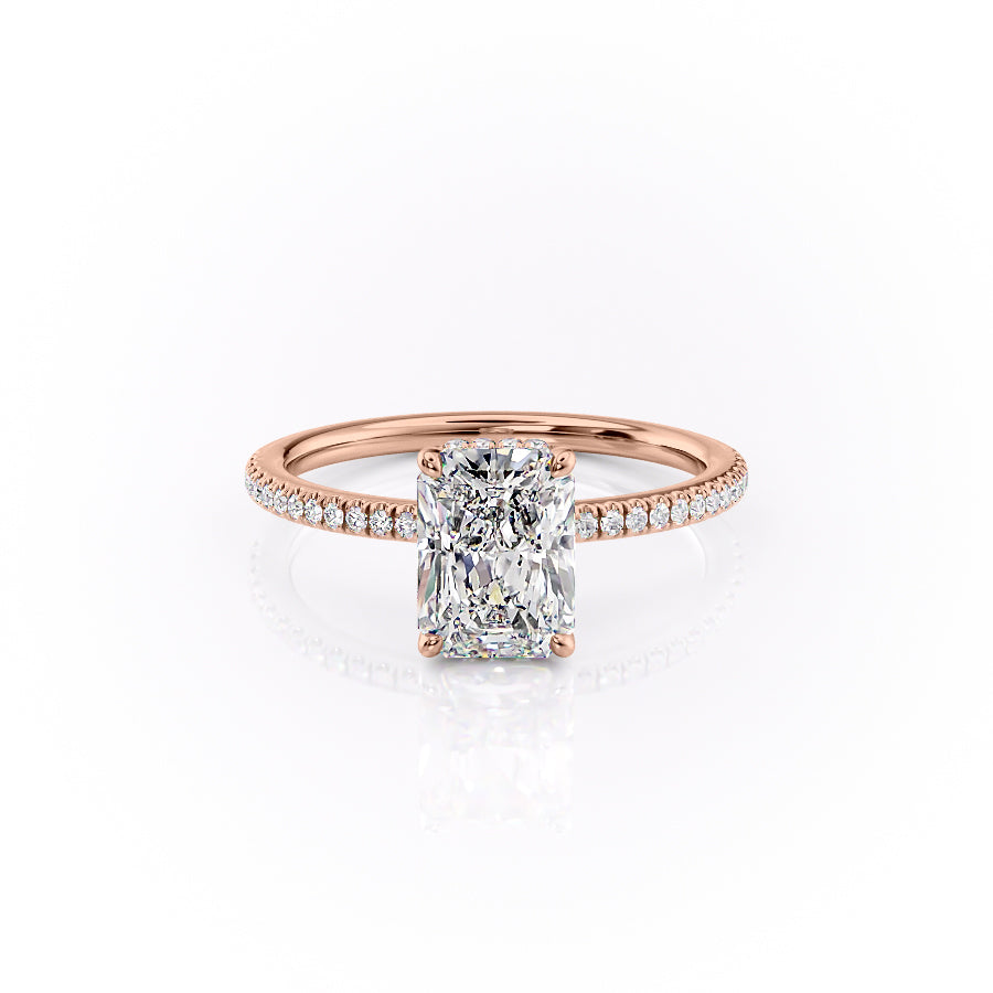 The Pave Margot Set With A 5 Carat Radiant Moissanite