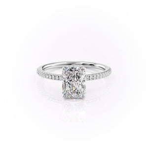 The Pave Margot Set With A 1 Carat Radiant Moissanite