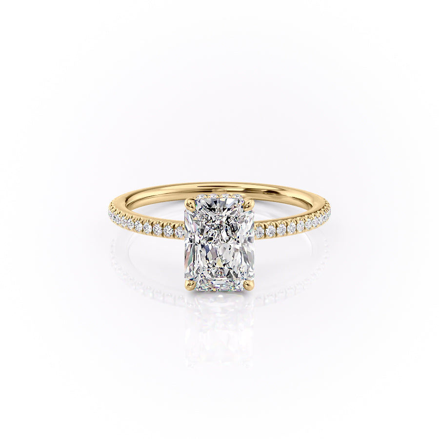 The Pave Margot Set With A 2.5 Carat Radiant Lab Diamond