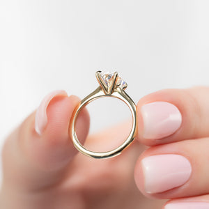The Katelyn Set With A 2 Carat Elongated Cushion Moissanite