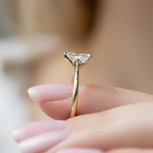 The Katelyn Set With A 2 Carat Elongated Cushion Moissanite