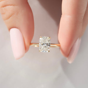 The Katelyn Set With A 2 Carat Elongated Cushion Moissanite