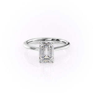 The Katelyn Set With A 4.5 Carat Emerald Moissanite