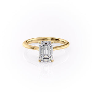 The Katelyn Set With A 5 Carat Emerald Moissanite