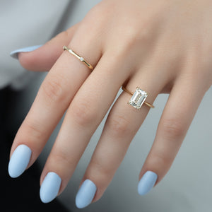 The Katelyn Set With A 1 Carat Emerald Moissanite